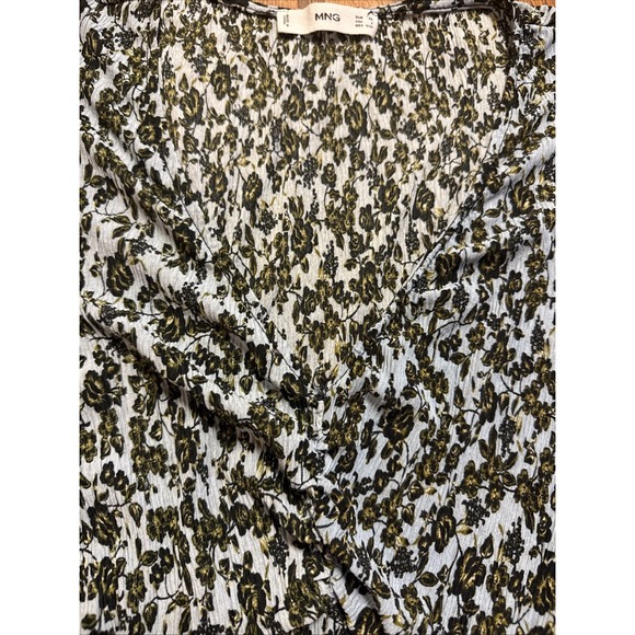 Mango Women's V Neck Midi Floral Dress 90s Boho - Picture 2 of 7